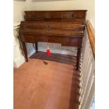 A 19th Century mahogany cylinder Bureau, with three upper drawers above a pull out drop down writing