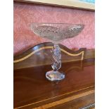 A fine Waterford crystal Fruit Comport, on circular sea-horse stem 12'' x 11'' (30cms x 28cms). (1)
