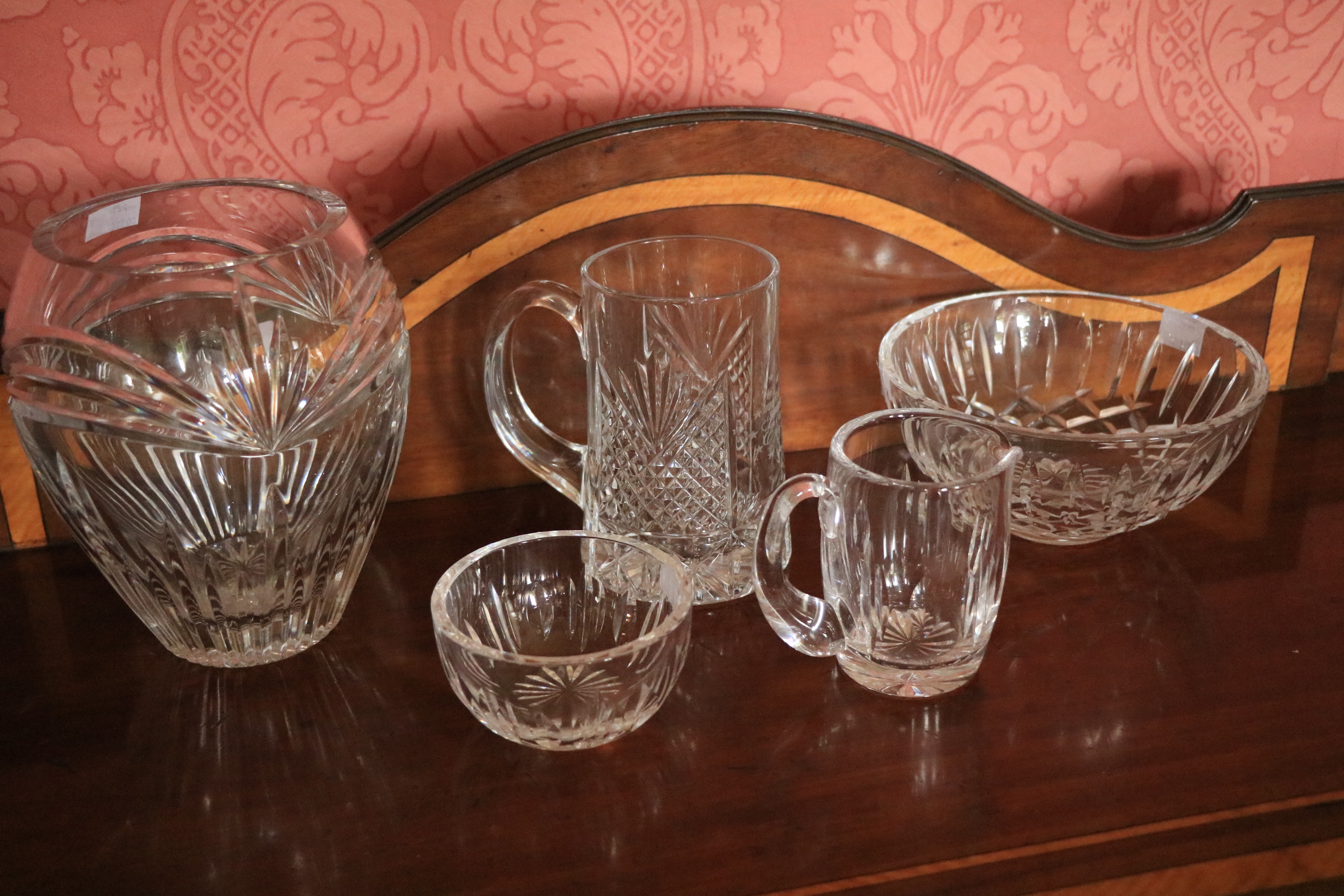 A Waterford crystal Marquis Vase, 7 1/2'' (19cms); a Dublin crystal Tankard, a Waterford crystal