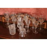 A set of 6 attractive French G. Durand crystal Wines, with frosted leaf design, a Waterford