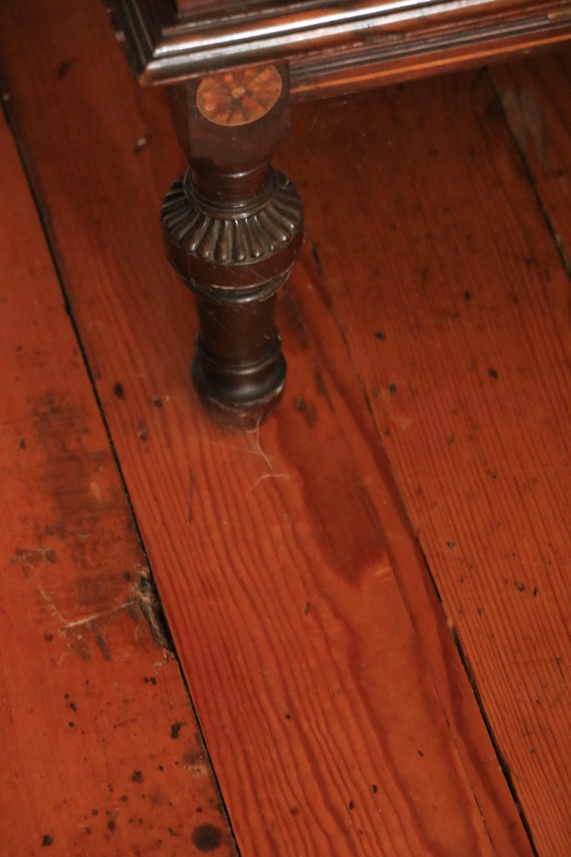 An Edwardian marquetry inlaid and satinwood banded mahogany Side Cabinet, of inverted breakfront - Image 4 of 4