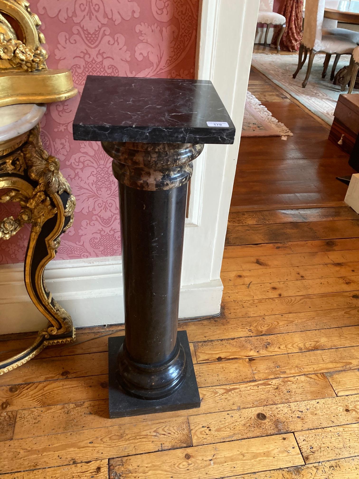 A two colour marble Plinth, with cylindrical column, square top and base, 36'' (91cms). (1) - Image 3 of 3