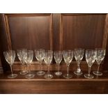 A set of 9 John Rocha Waterford crystal large Wines, and one matching smaller ditto. (10)