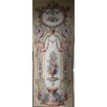 An attractive French style "Goblis" Needlework Tapestry, decorated with flowers and figures, 72" x