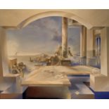 Claudio Viscardi. Irish b.1955  "A Classic View,'' a monumental canvas, oils, 72'' x 86'' (183cms