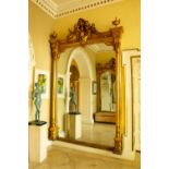 A magnificent large pair of 19th Century gilt and gesso Wall Mirrors, in the Neo-Classical style