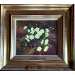 Harrie McManus, 20th Century ''Primroses on a beauty bank,'' O.O.C., 10'' x 12'' (25cms x 31cms). (