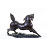 Donatella Richtman Cinguini (b.1948) Heavy bronze Study of a ''Stallion,'' 20 1/2'' x 31 1/2'' (