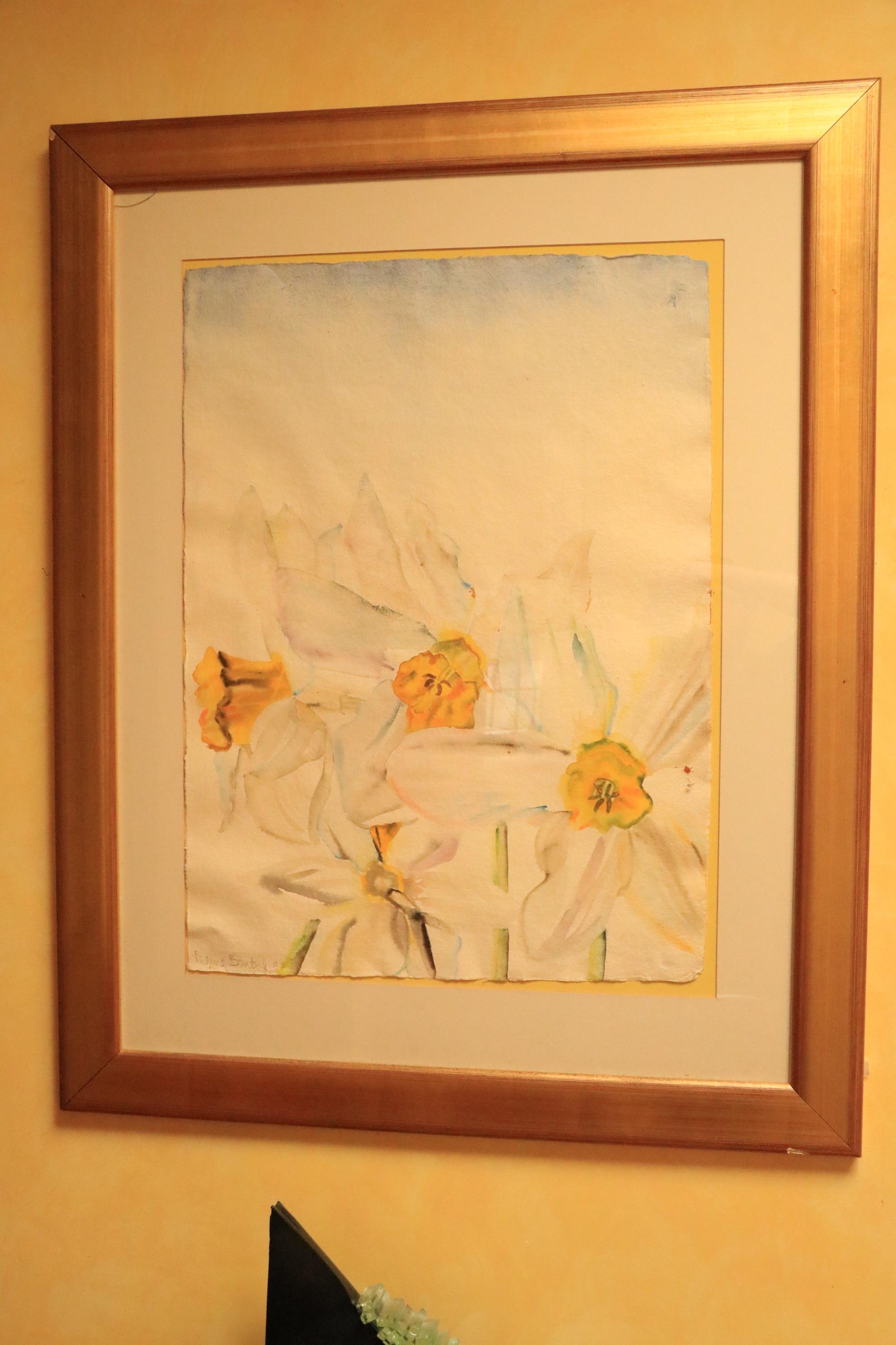 Regine Bartsch ( b.1951) 21st Century Watercolour on handmade paper, ''Daffodils,'' Still Life,