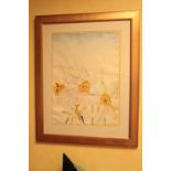 Regine Bartsch ( b.1951) 21st Century Watercolour on handmade paper, ''Daffodils,'' Still Life,