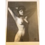 Rocco Tullio ( 21st Century)  "Model of a Young Nude Girl," charcoal, approx. 25" x 18" (