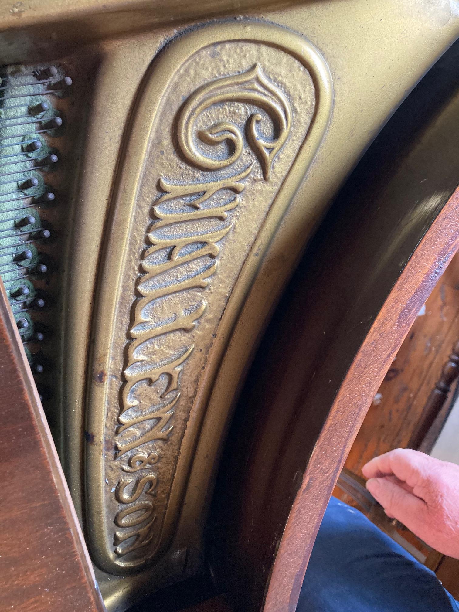 A Baby Grand Piano, in mahogany case, by Challen & Son, London, with 48'' (122cms) keyboard, 39''h x - Image 4 of 11