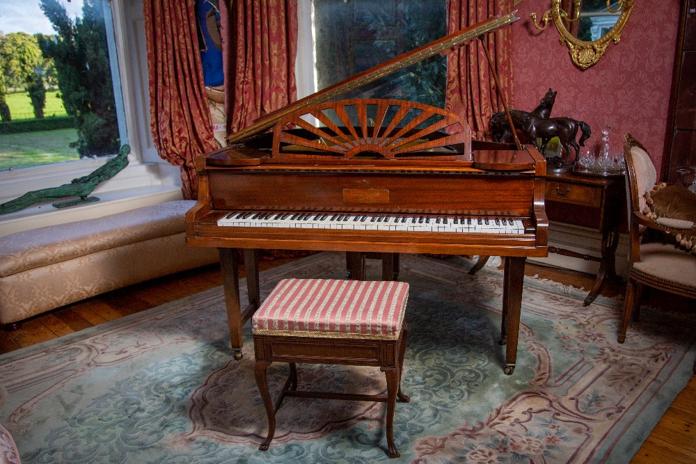 A Baby Grand Piano, in mahogany case, by Challen & Son, London, with 48'' (122cms) keyboard, 39''h x