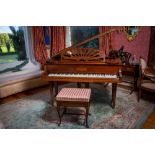 A Baby Grand Piano, in mahogany case, by Challen & Son, London, with 48'' (122cms) keyboard, 39''h x