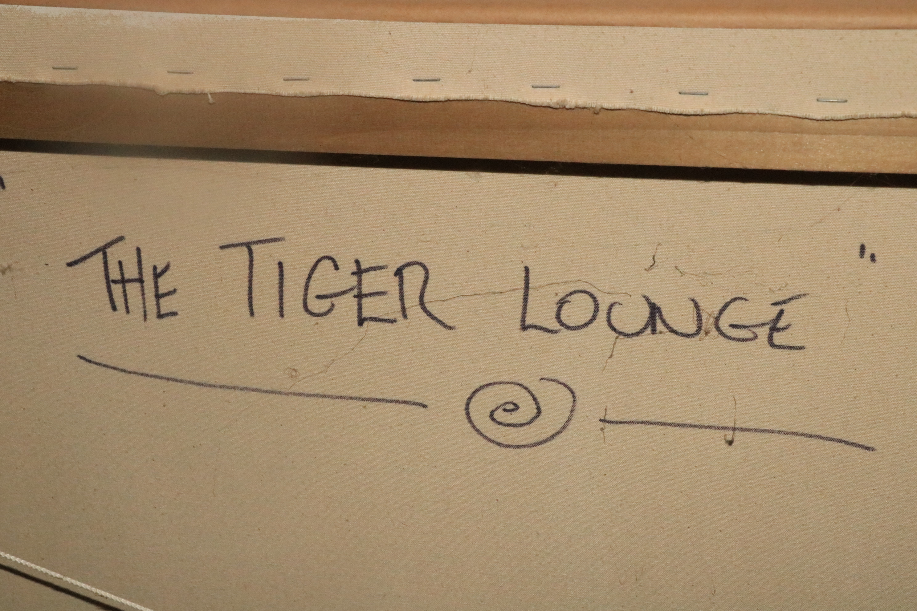 Terry Bradley, b. 1965, 20th Century Irish ''The Tiger Lounge,'' O.O.C., 61cms x 152cms (24'' x - Image 3 of 4