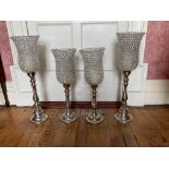 A pair of modern silver plated Table Candlesticks, with baluster shaped stems and circular feet