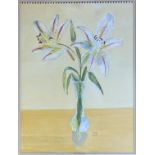 Rosemary (Romy) Hogan, Irish, 20th Century  Watercolour, Still Life, ''Lilies in Vase,'' signed,