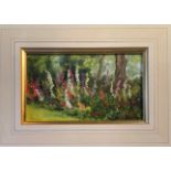Harrie McManus, 20th Century A set of 4 Garden Scenes, O.O.B., all signed and inscribed, 4 1/4'' x 7