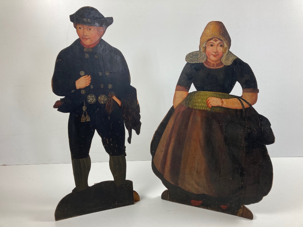 Two late 19th Century hand painted Dutch "Dummy" Boards, one of a Young girl in typical Dutch
