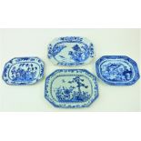 A rectangular Chinese blue and white Xianczchi porcelain Platter, of rectangular serpentine form,
