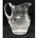 A 19th Century Waterford cutglass Water Jug, with pineapple body design, approx. 19cms (7 1/2"")