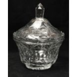 An 18th Century Irish, possibly Waterford, cutglass Bowl, and cover with domed lid and pointed