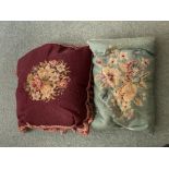 A collection of varied linen embroidered Cushions, sold as fabrics, w.a.f. (10)