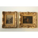 19th Century English School  "Two Shakespearian Scenes," O.O.P., each approx. 5 1/4" x 4" (13cms x