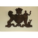 A fine large late 18th Century carved oak Armorial, that of the Earls of Howth, crested with an