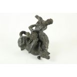 After Giambolognaÿ "Hercules and the Centaur Nessus," a carved marble Grand Tour Group, 13" (33cms),