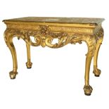A highly important pair of Irish carved giltwood and gesso Side Tables,ÿc. 1738, each rectangular