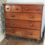 A George III period mahogany Linen Cupboard on Stand, with dentil moulded Arcadian pediment and