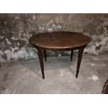 A modern Regency style mahogany tripod Breakfast Table, another oval walnut Table on square fluted