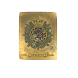 A rare brass and blue enamel Belt Plate, for 22nd Cheshire Regiment of Foot, the rectangular gilt
