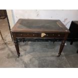 A Victorian mahogany veneered Ladies Writing Table, with rectangular moulded top on octagonal