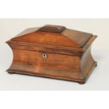 A William IV rosewood Tea Caddy, of casket form with rectangular domed top with spring loaded secret