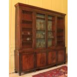 A fine quality William IV period mahogany four door Bookcase, in the manner of Graham of Clonmel,