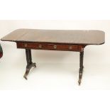 A fine Regency period Irish mahogany Sofa Table, by Gillingtons, Dublin, No. 3630 stamped, the