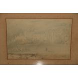 George Petrie (1790 - 1866)ÿ "Howth Castle," pencil and watercolour, signed and dated (1819) 7" x