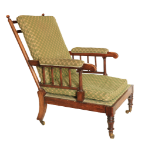 A pair of Victorian grained rosewood Armchairs, with loose cushioned seat and back, raised on