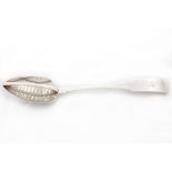 An Irish George III monogrammed silver fiddle pattern Skimming Spoon, by Samuel Neville, Dublin