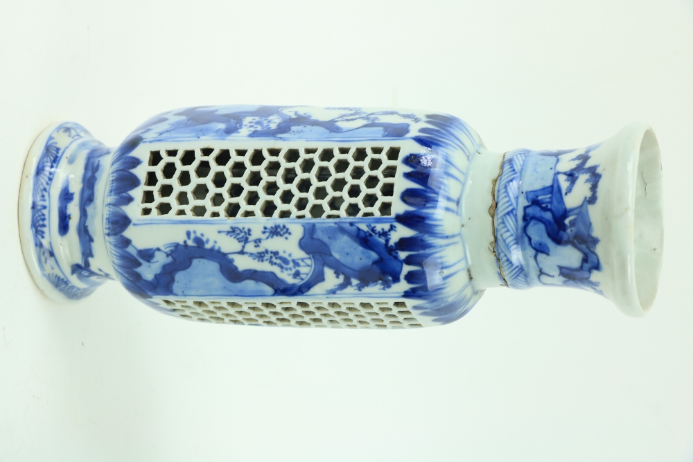 A Chinese blue and white Xiangshi porcelain Sauceboat, the interior decorated with figures on a - Image 3 of 10