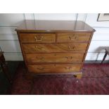 A large George IV period mahogany Chest, with two short and three long drawers, the rectangular