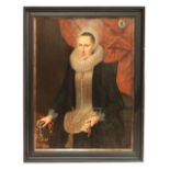 Circle of Nicolaes Elias, called Pickernoyÿ "Portrait of a Lady," three-quarter length, in a black
