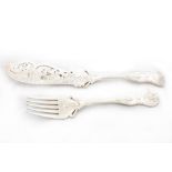 An attractive pair of 19th Century Kings pattern silver plated and crested Fish Servers. (2)