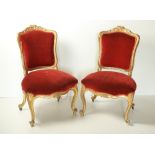 The Queen's Visit to Howth Castle An important pair of 18th Century gilt Side Chairs, attributed