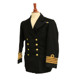 A Royal Navy Officer's Cape, with brass buttons, a Royal Navy Jacket and a matching Waistcoat, and a