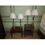 An early Victorian mahogany Bidet, furnished, on turned legs, together with a Bedside Table with