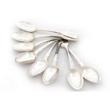 A set of 11 fiddle patternÿand crested Irish silver Teaspoons,ÿby Samuel Le Bas, Dublin 1867,