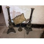 A very fine pair of Neo-classical cast bronze Candlesticks, each with a leaf cast baluster stem on a